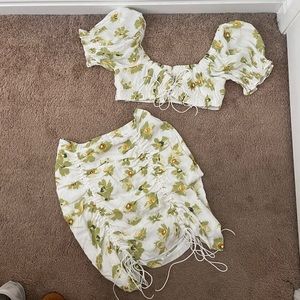 Skirt and Blouse Set Floral